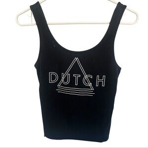 Dutch Bros RARE Cropped Black Top VINTAGE DB 1992 Triangle *No Size=Looks Medium